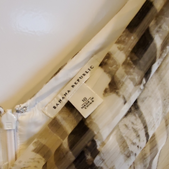 Banana Republic Cream, Black & Gray Striped Midi Dress - Picture 3 of 5